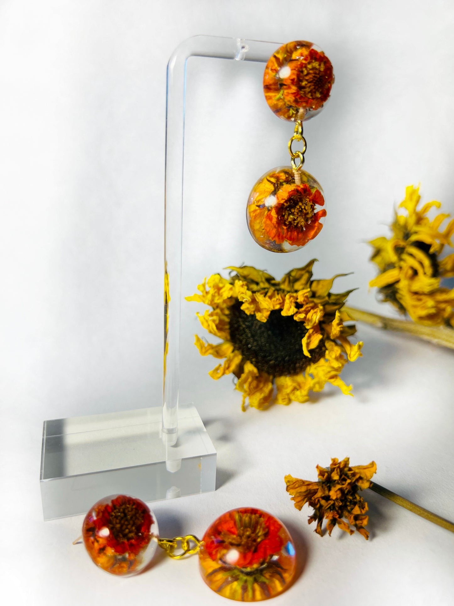Marigolds II Floral Earrings