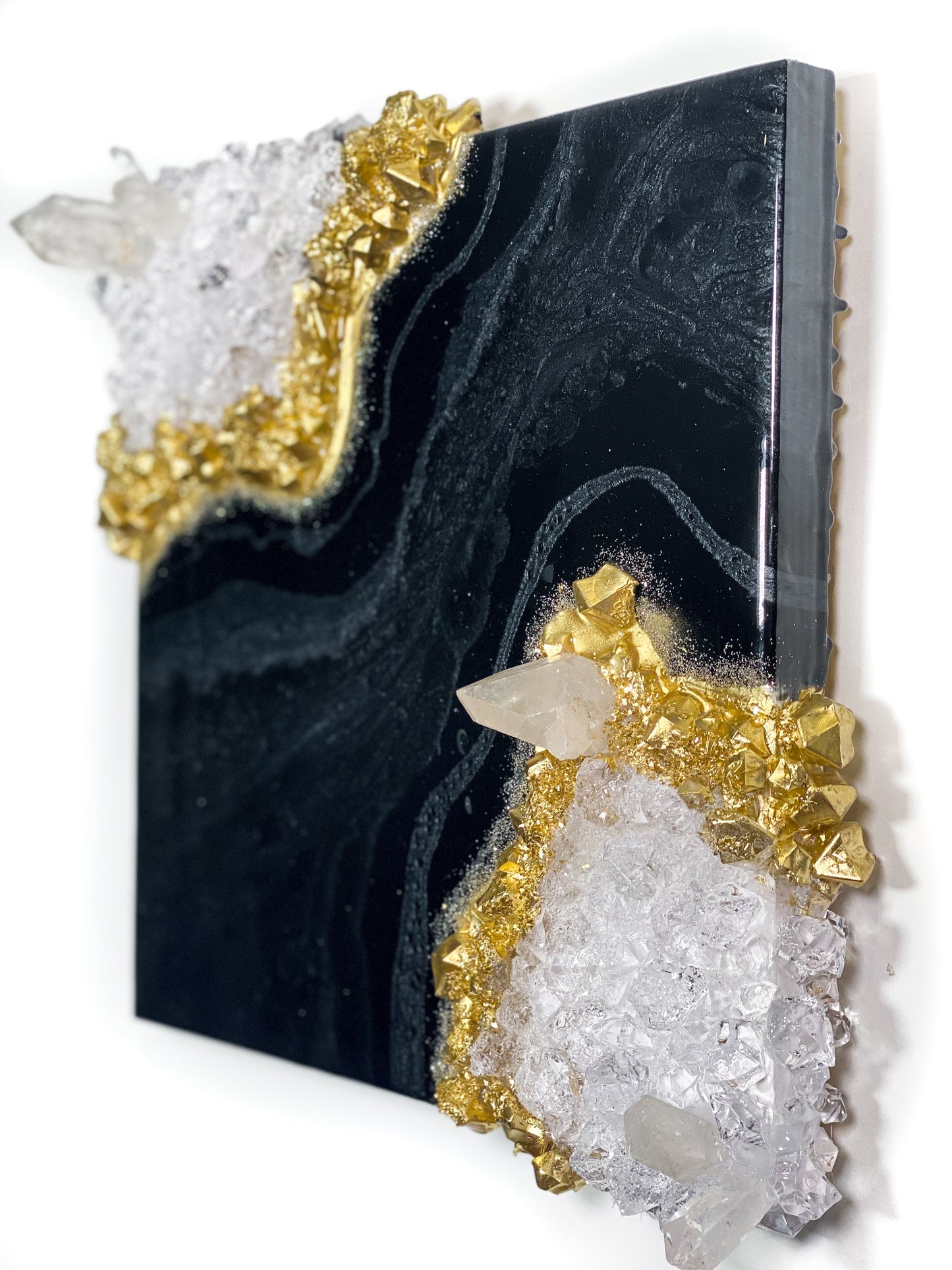 Black Tourmaline Geode Wall Art