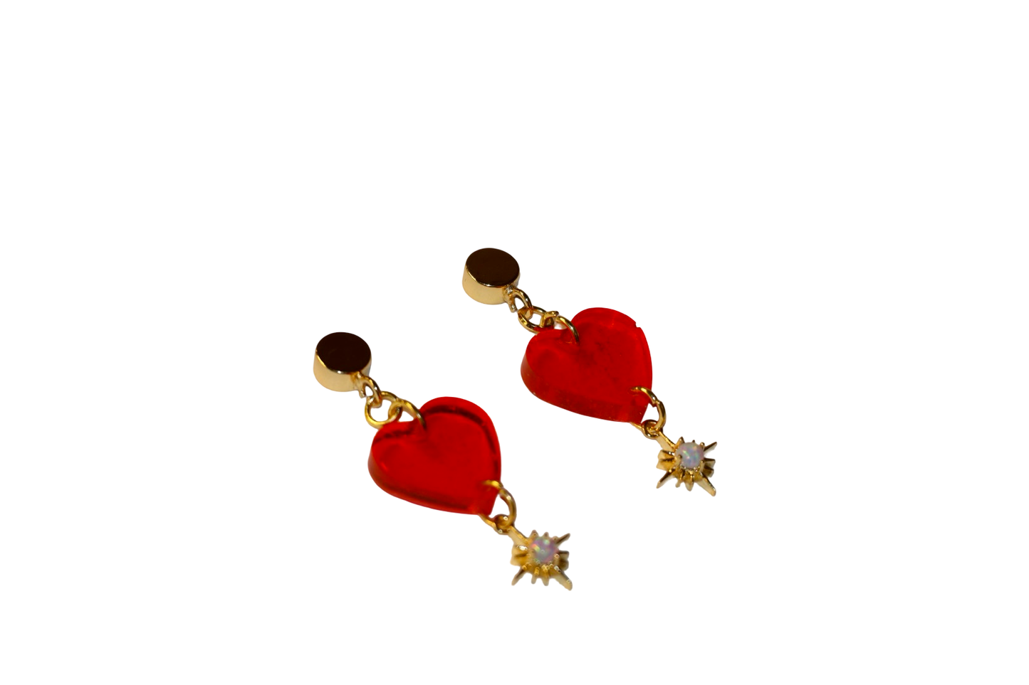 Heart Opal Earrings