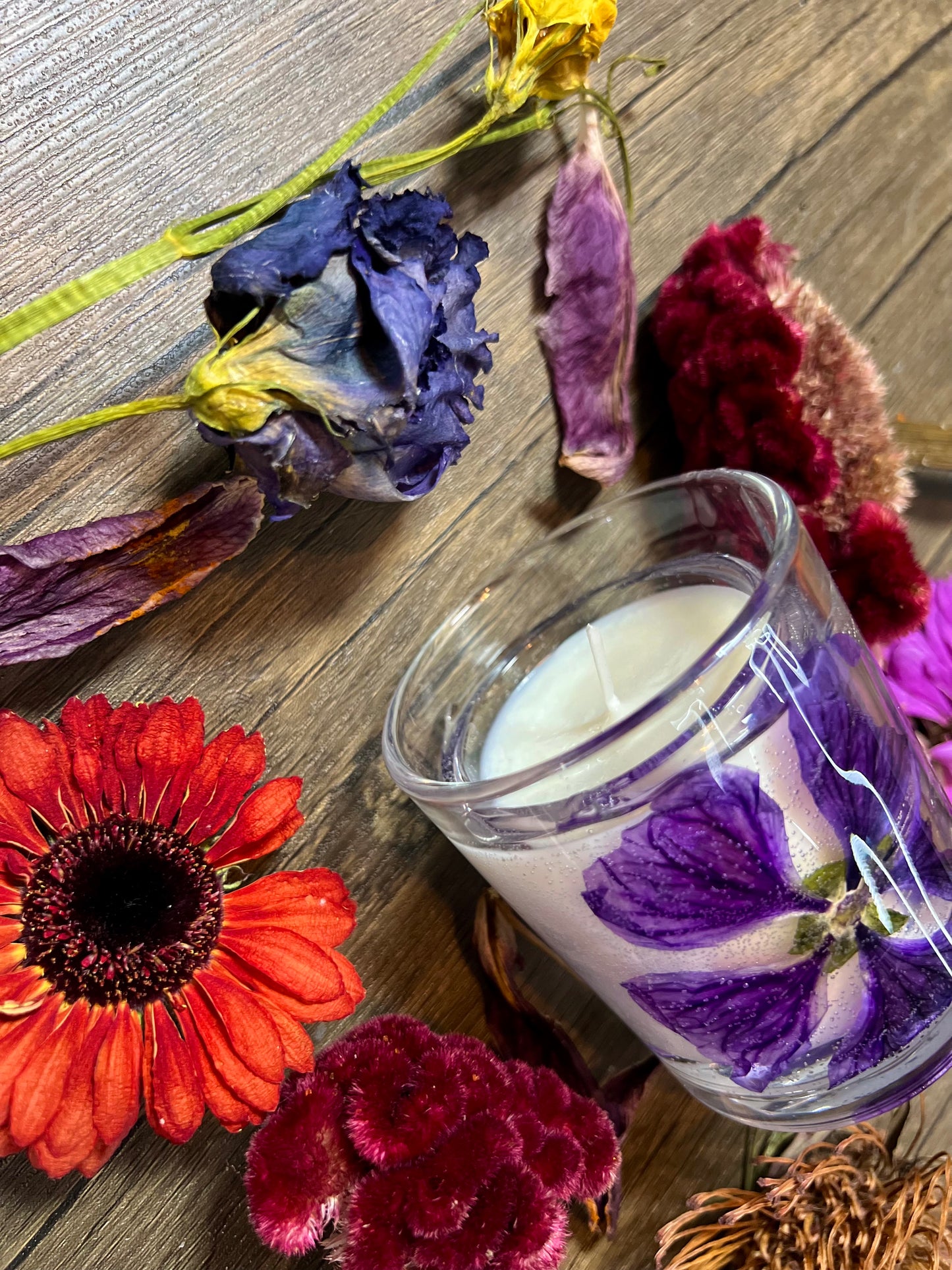 Botanical Transparent Candle - Petunia