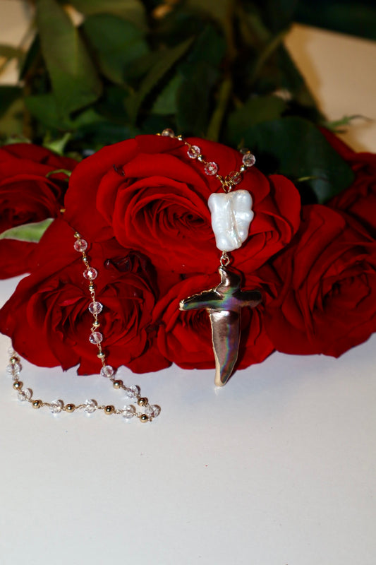 Freshwater Baroque Pearl Cross Necklace