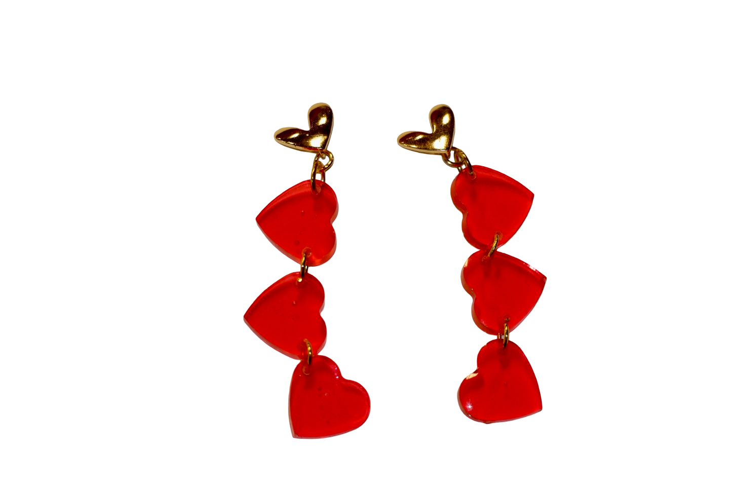 Triple Heart Earrings