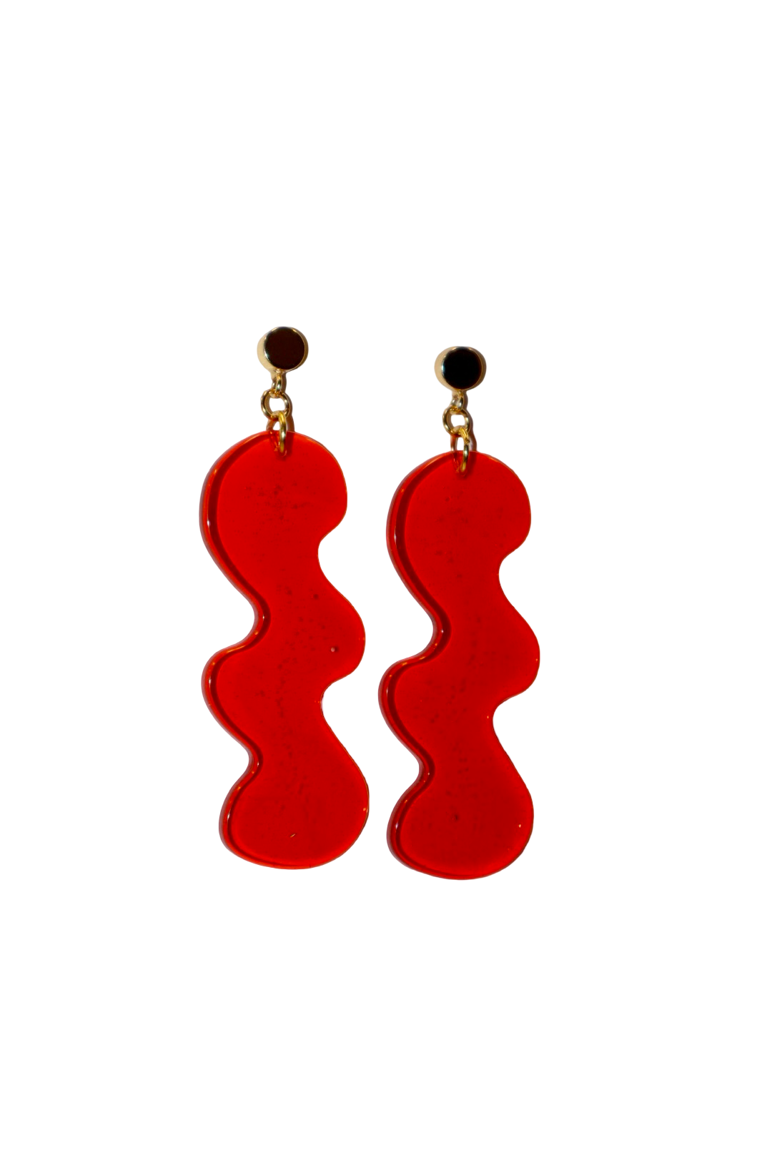 Red Swiggle Earrings