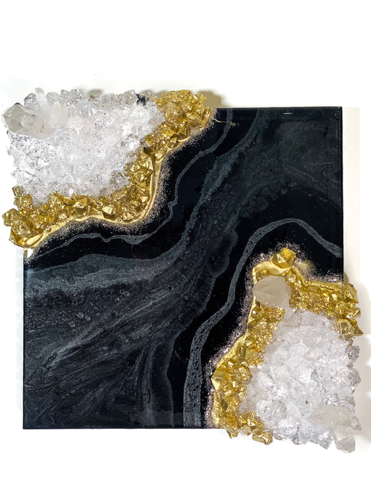 Black Tourmaline Geode Wall Art