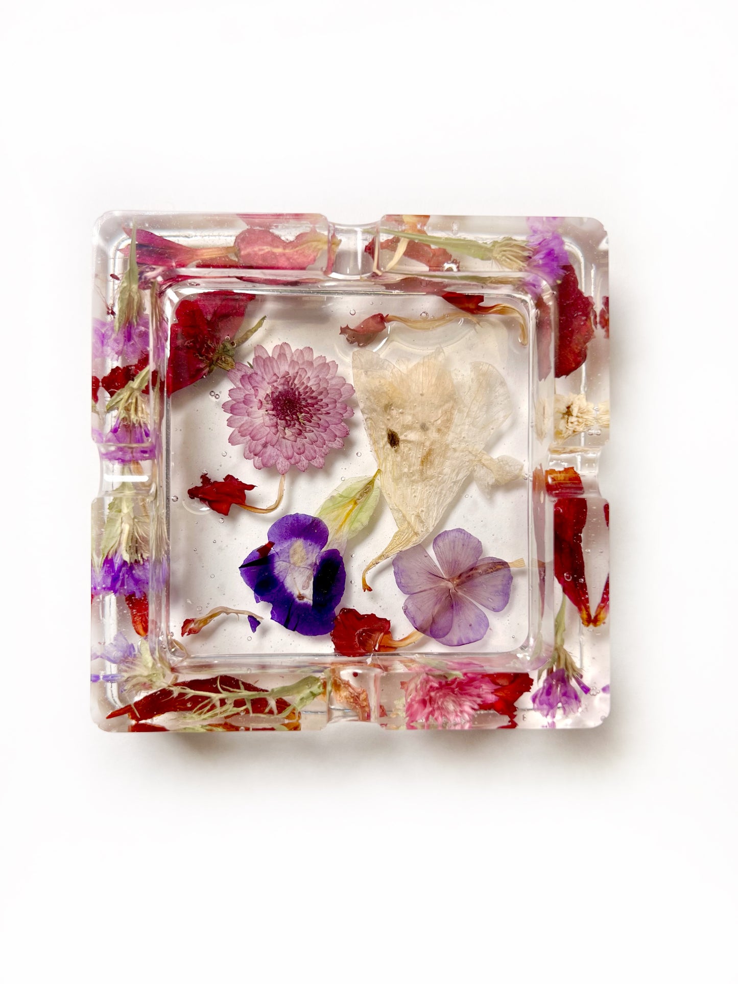 Floral Square Ashtray