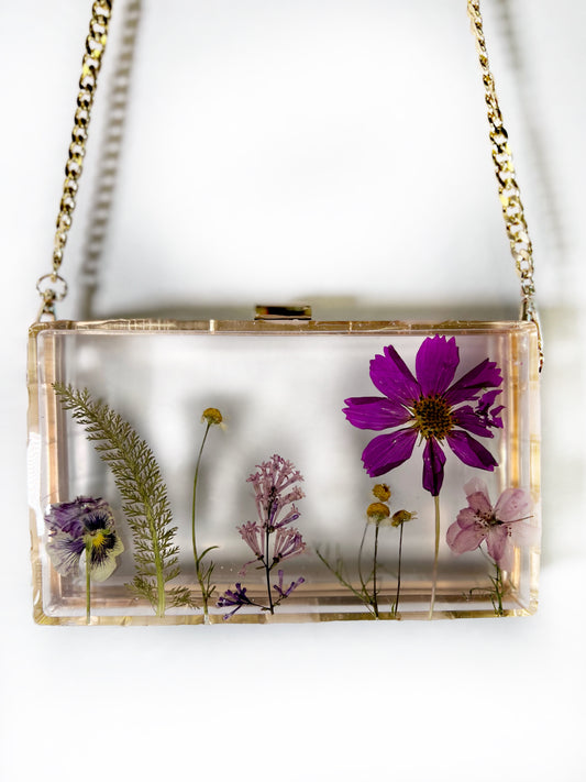 Shades of Purple Floral Clutch